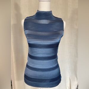 Nicola Unique iridescent, pearl blue mark turtleneck tank lots of stretch LG